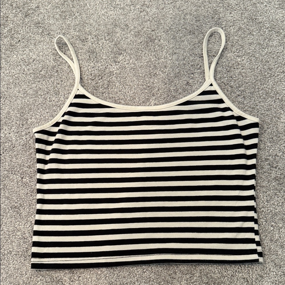 Brandy Melville Striped Black and White tank Top